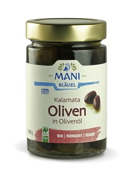 Oliven Kalamata in Olivenöl NaturlandFair, 280g