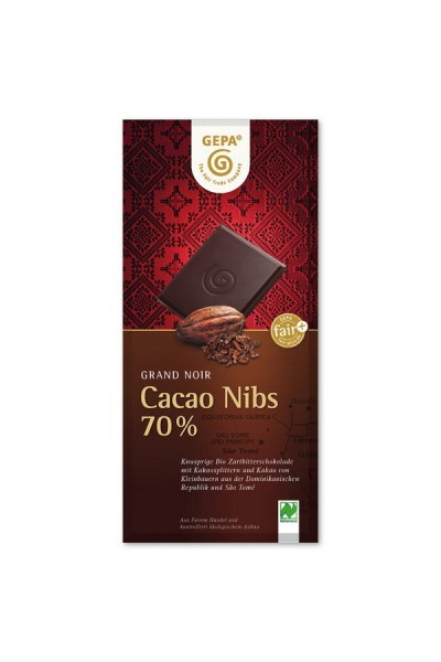 Grand Noir Cacao Nibs 70% FairTrade, 100g