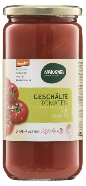 Tomaten geschält im eigenen Saft DEMETER, 660g