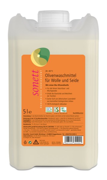 Oliven-Waschmittel für Wolle & Seide - Kanister, 5l