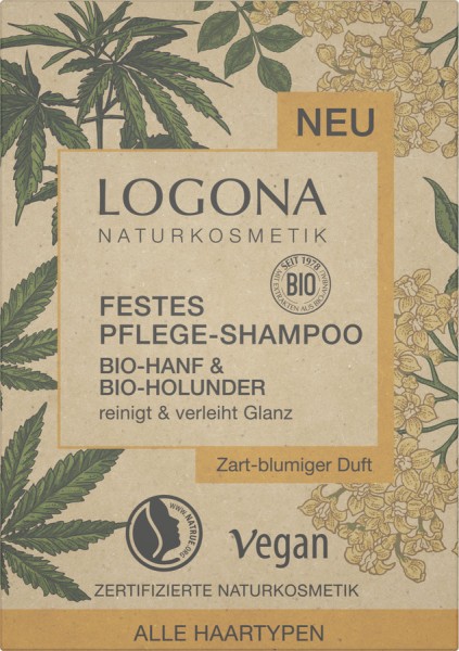 Festes Pflege-Shampoo Bio-Hanf & Bio-Holunder, 60g