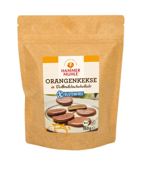 Orangenkekse in Vollmilchschokolade glutenfrei, 150g