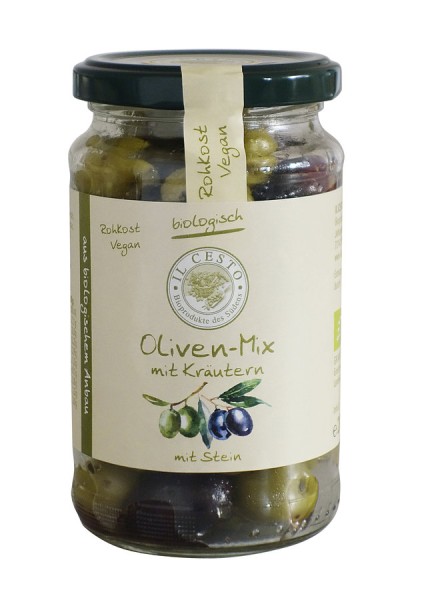 Oliven Mix mit Kräuter und Stein, 200g