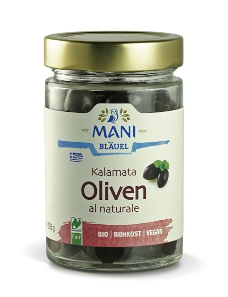 Oliven Kalamata in Olivenöl naturale NaturlandFair, 205g