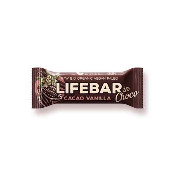 lifebar InChoco Cacao Nibs Vanilla, 40g