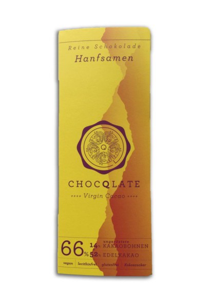 Tafel Virgin Cacao Hanfsamen 66%, 75g