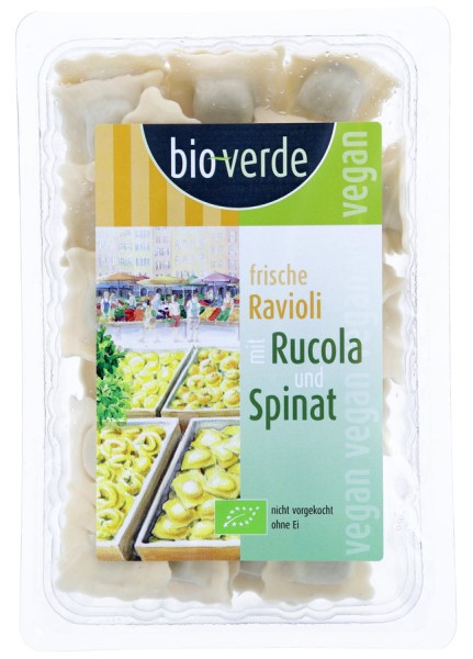 Frische Ravioli mit Rucola-Spinat-Füllung vegan, 250g