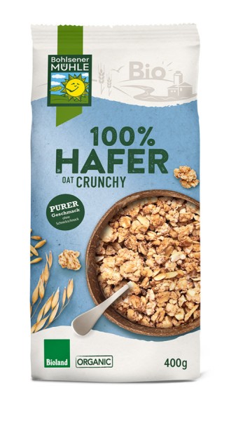 100% Hafer Crunchy BIOLAND, 400g