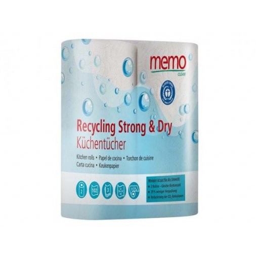 MEMO Küchenrollen Recycling Strong & Dry, 2Rollen