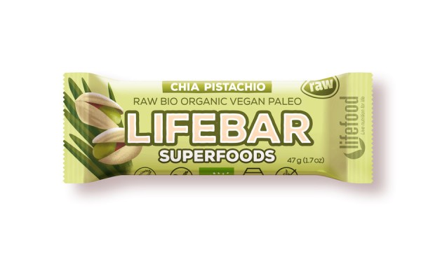 lifebar Superfoods Chia Pistachio, 47g