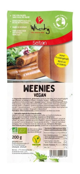 WHEATY Veganwurst Weenies 4St, 200g