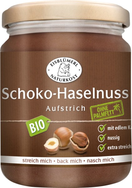 Schoko-Haselnuss Aufstrich ohne Palmöl glutenfrei, 250g