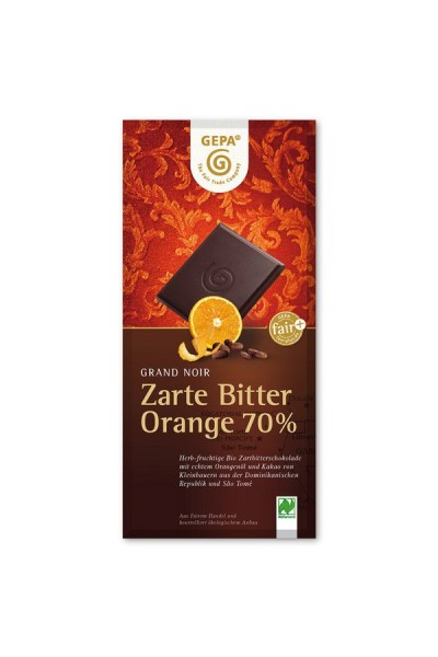 Zarte Bitter Orange 70% FairTrade, 100g