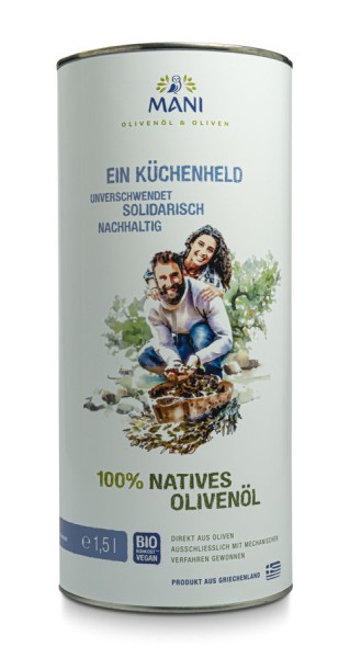 Mani-Olivenöl 100% nativ - Kanister, 1,5l