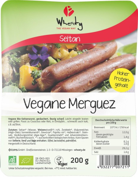WHEATY Veganwurst Merguez 5St, 200g