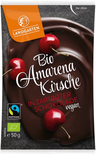 Amarenakirsche in Zartbitter-Schokolade FairTrade, 50g