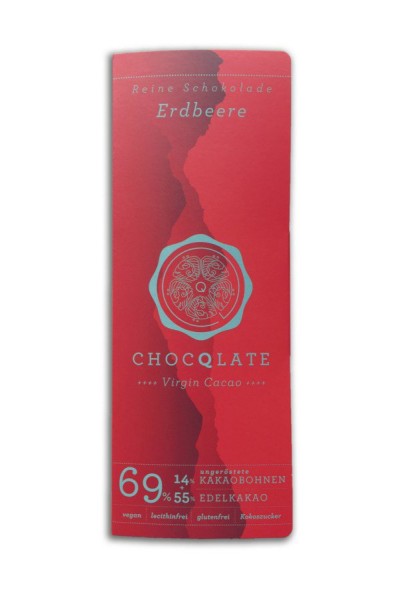 Tafel Virgin Cacao Erdbeere 69%, 75g