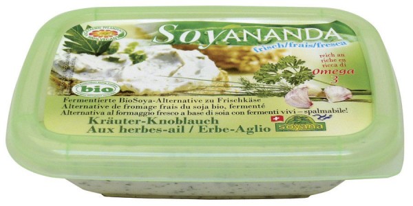 Soyananda Frischkäse-Alternative Kräuter-Knoblauch, 140g