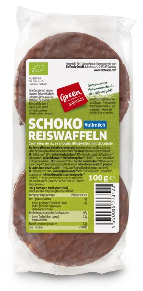 Schoko-Reiswaffeln Vollmilch, 100g