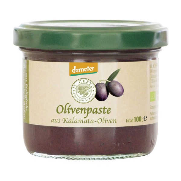 Olivenpaste aus schwarzen Kalamata-Oliven DEMETER, 100g