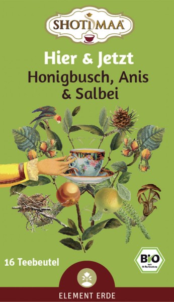 Hier & Jetzt Honigbusch, Anis & Salbei, 16x2g