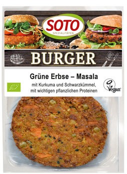 Burger Grüne Erbse-Masala vegan 2St, 160g