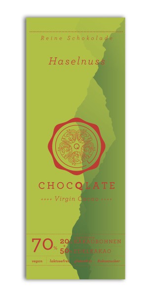 Tafel Virgin Cacao Haselnuss 63%, 75g