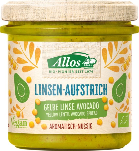 Linsen-Aufstrich Gelbe Linse Avocado, 140g