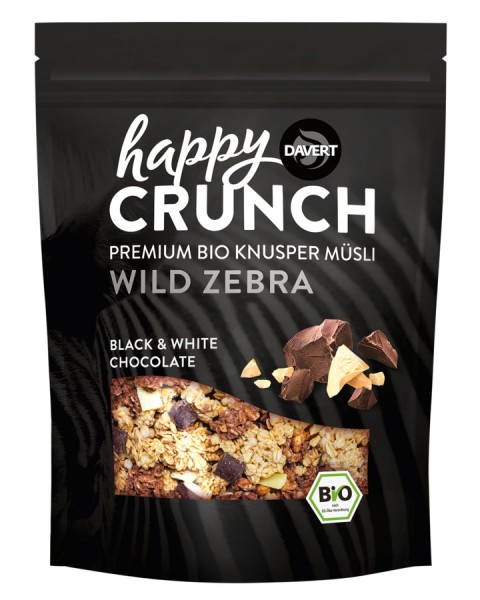 Happy Crunch Wild Zebra Black & White Chocolate, 325g