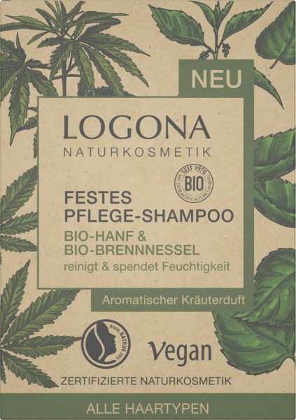 Festes Pflege-Shampoo Bio-Hanf & Bio-Brennnessel, 60g