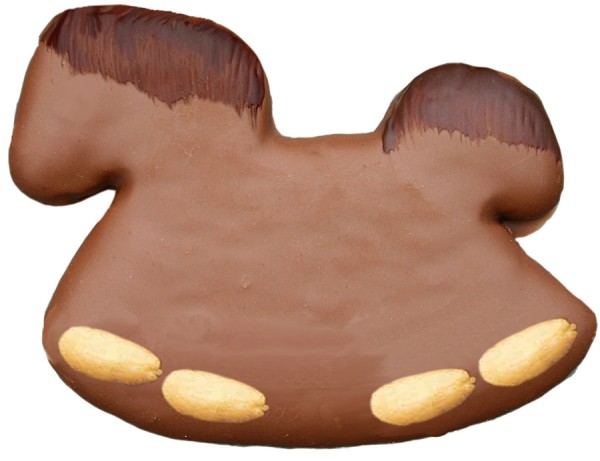 Lebkuchen-Pferde mit Mandeln in Schokolade - Grossgebinde, Stück