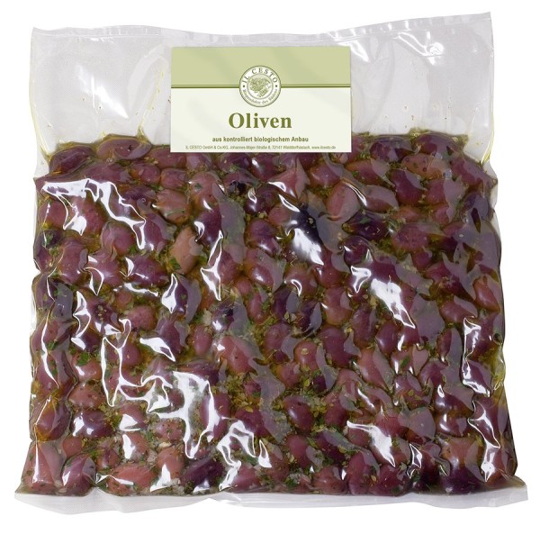 Oliven Kalamata entsteint mariniert - Grossgebinde, kg