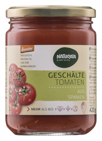 Tomaten geschält im eigenen Saft DEMETER, 420g