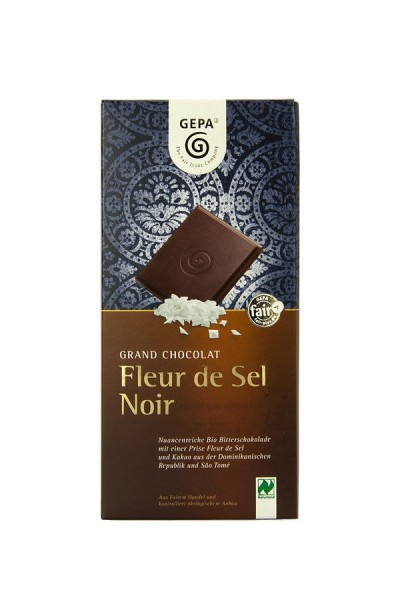 Grand Chocolat Fleur de Sel Noir 70% FairTrade, 100g