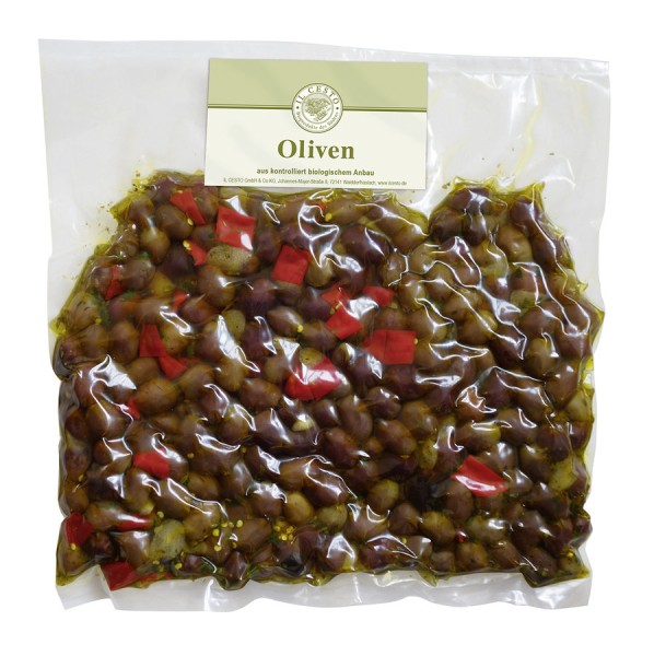 Leccino Oliven schwarz mariniert - Grossgebinde, kg