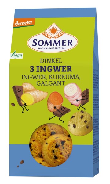 Dinkel-3 Ingwer-Cookies DEMETER, 150g