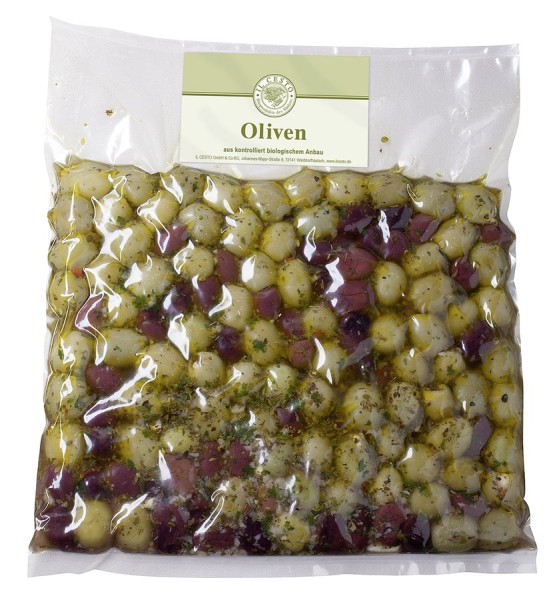 Oliven-Mix gefüllt mariniert - Grossgebinde, kg