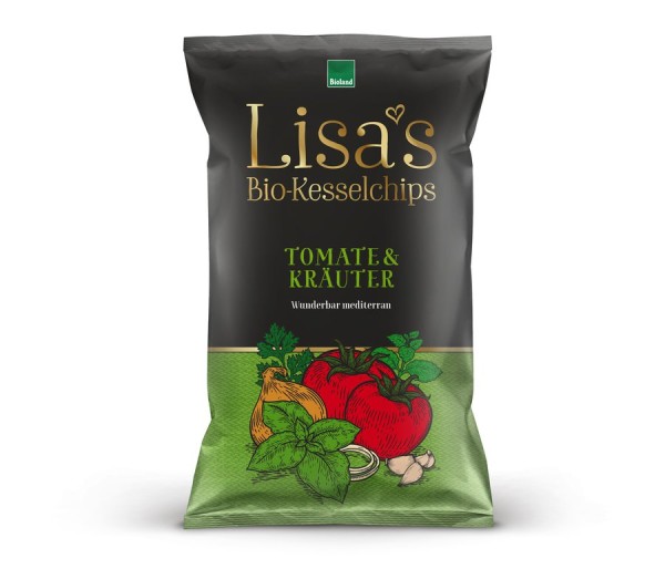 Lisaïs Kesselchips Tomate und Kräuter, 125g