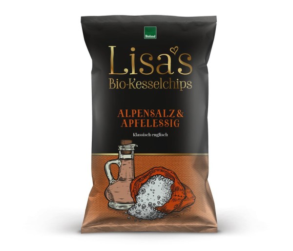 Lisaïs Kesselchips Alpensalz und Apfelessig, 125g