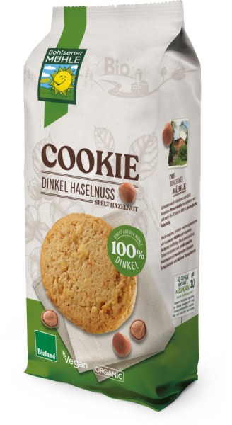 Cookie Dinkel-Haselnuss BIOLAND, 175g