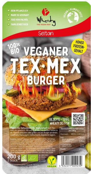 WHEATY Tex-Mex Burger vegan, 200g