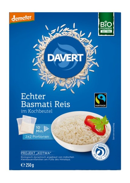 Basmati Reis weiß DEMETER FAIRTRADE - Kochbeutel, 250g