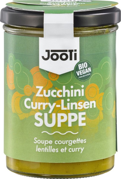 Frische Zucchini-Curry-Linsen-Suppe im Glas, 370g