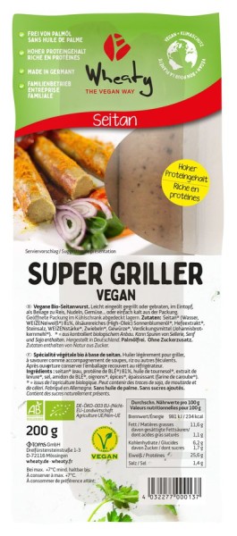 WHEATY Super Griller vegan 2St, 200g