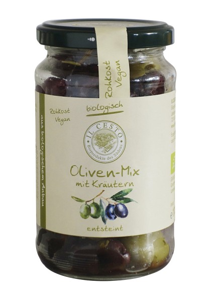 Oliven Mix mit Kräuter und entsteint, 170g