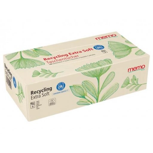 MEMO Taschentücher Box 4-lagig Recycl. extra soft, Box