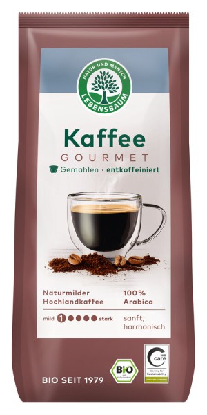 Gourmet Kaffee entkoffeiniert gemahlen, 250g