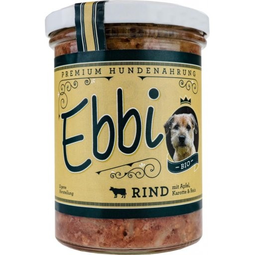 Ebbi Premium Hundefutter im Glas - Rind, 400g