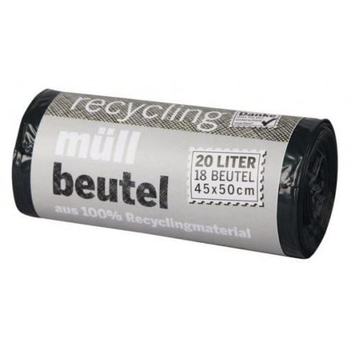 Müllbeutel Recycling-Folie mit Zugband 20l - 18St, Stück